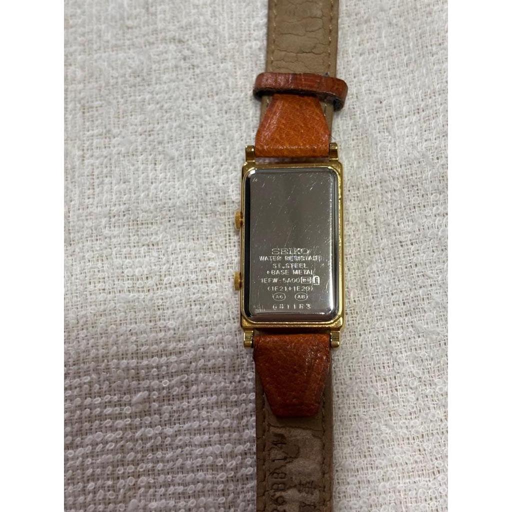 Used SEIKO Neue Dual Time 1EFW-5A00 Watch Gold Vintage