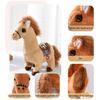 Electric Plush Horse Toy Kids Walking Movable Tail Interactive Horse Plushie Toy Toddlers Boys Girls Educational Simulation Stuffed Animal Toy