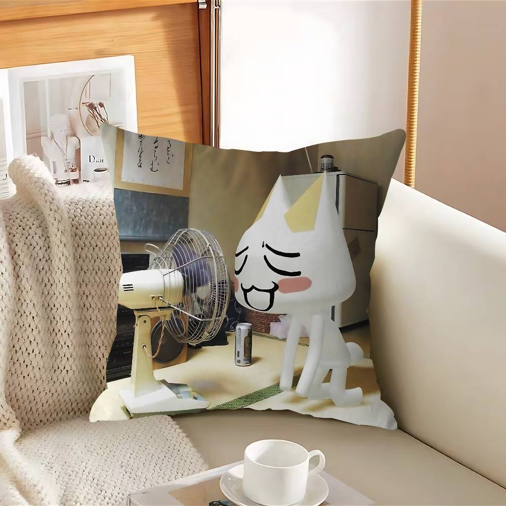 Inoue Anime Toro CUTE CatS Pillow Case Removable Washable Cushion Cover – All-Season Soft Linen