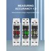 Din Rail 18mm AC 40-500V 220V 380V Voltage Meter Ammeter Single Three Phase Modular Indicator LED Digital Display Detector NEW