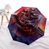 1pc Automated Terminator Head Umbrella, Foldable Design, Iron Frame, Outdoor Use, Ideal Gift for Fans & Travelers.C024