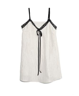 HIGH SCHOOL DISCO Crumpled Slip Top_Ivory
