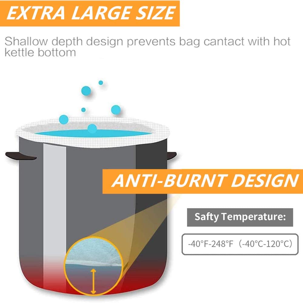 Round Bottom Home Brew Brewing Filter Bags Reusable Nylon Mesh Bags Drawstring Straining Micron Nylon Brew Bag for Beer Wine