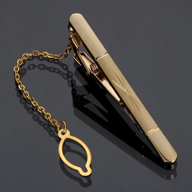 Men Metal Simple Necktie Buckle Gold Color Tie Bar Clasp Clip Clamp Ties Pin For Business Clasps  Wedding Jewelry