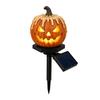 Halloween Party Accessory Solar Pumpkin Garden Stake Light, Waterproof Resin LED Jack O Lantern Lantern, Spooky Yard Lighting for Outdoor