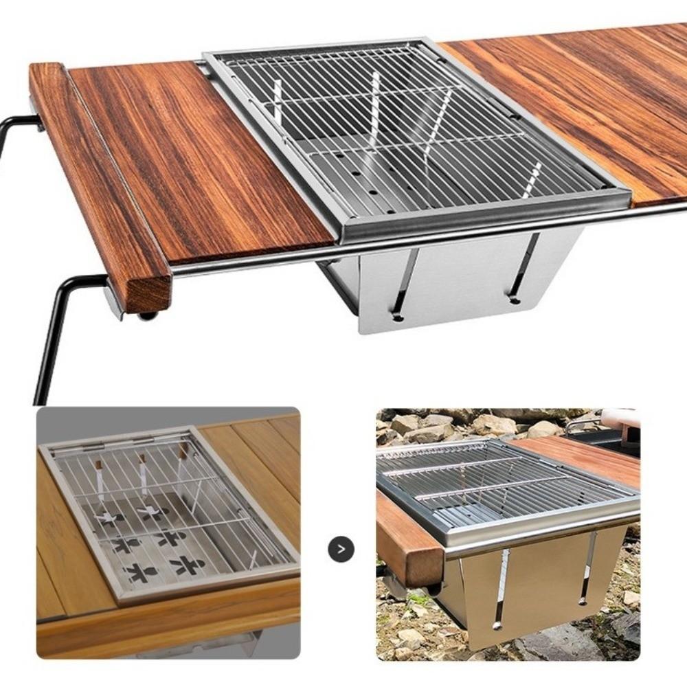 Folding IGT Barbecue Grill Stainless Steel Portable BBQ Rack  Picnic Activities