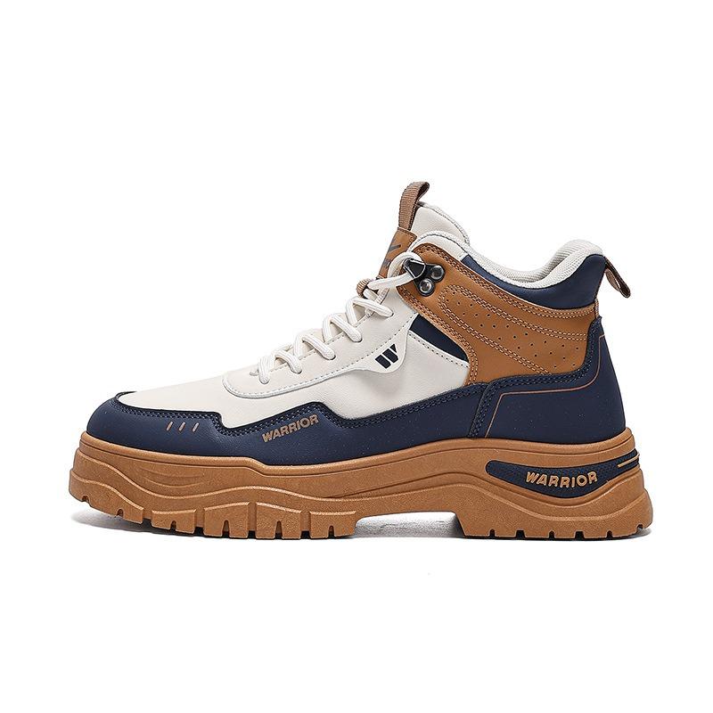 Color Matching Trendy and Cool Tooling Boots Casual High-top Martin Boots Autumn New Lace-up Men's Shoes