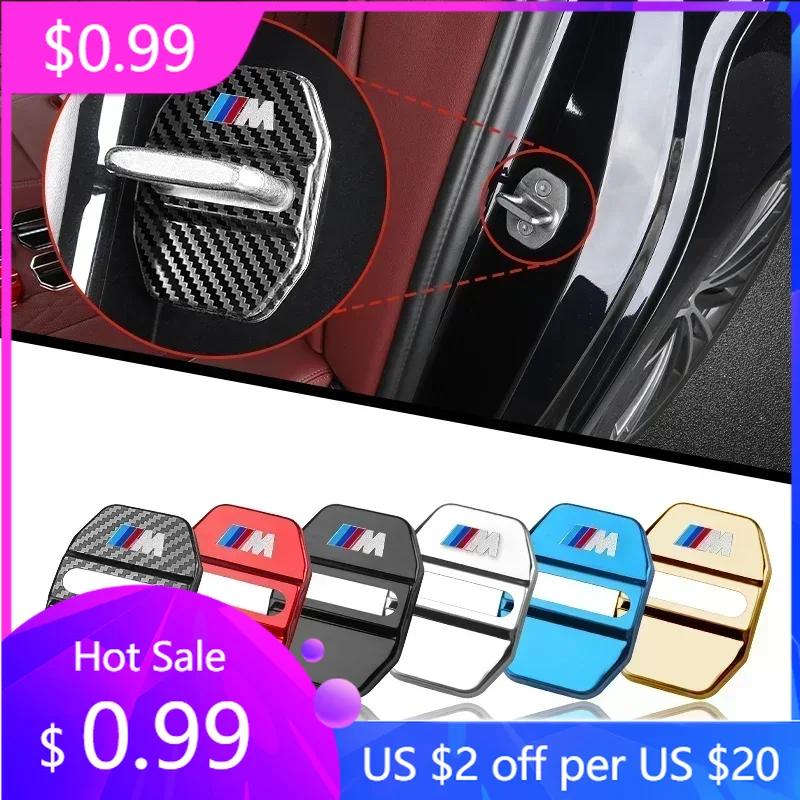 2025 Hot 4PCS Car Door Lock Cover Carbon Fibre Stikcer Case Car Accessories For BMW E46 E90 E60 F10 E39 F30 E36 F20 E87 E90 E70