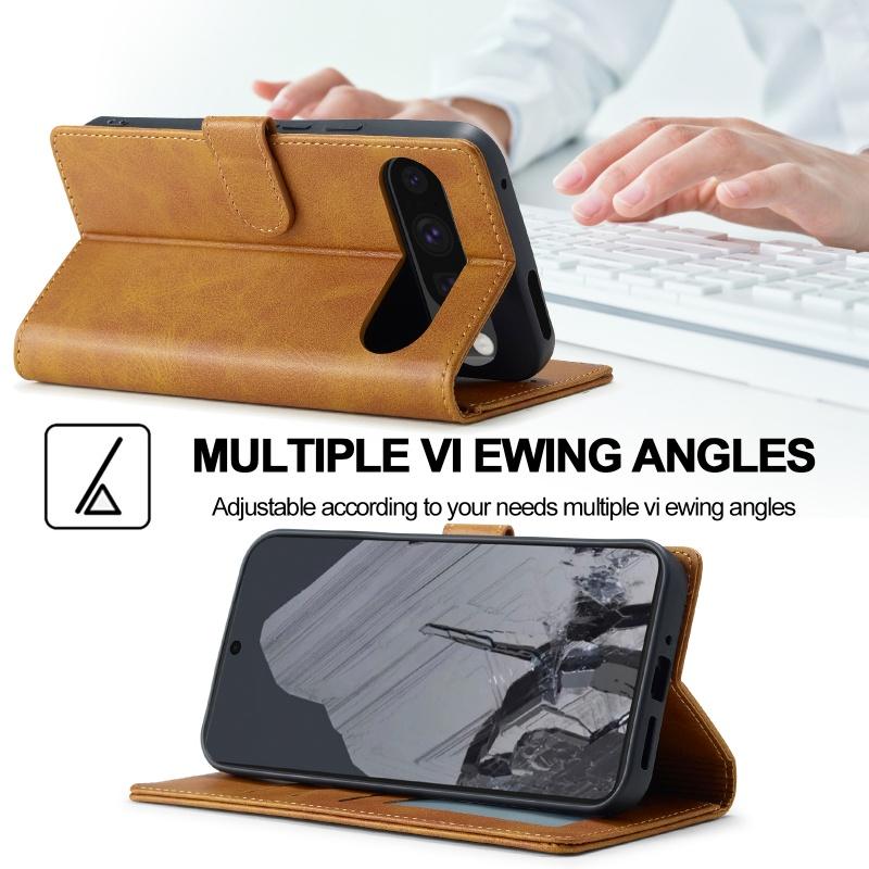 EUCAGR Luxury Magnet Flip Wallet Phone Case For Google Pixel 10 10 Pro XL 9A 9 Pro 8A 8Pro 7A 7Pro 6A 6 Pro Card Holder Cover