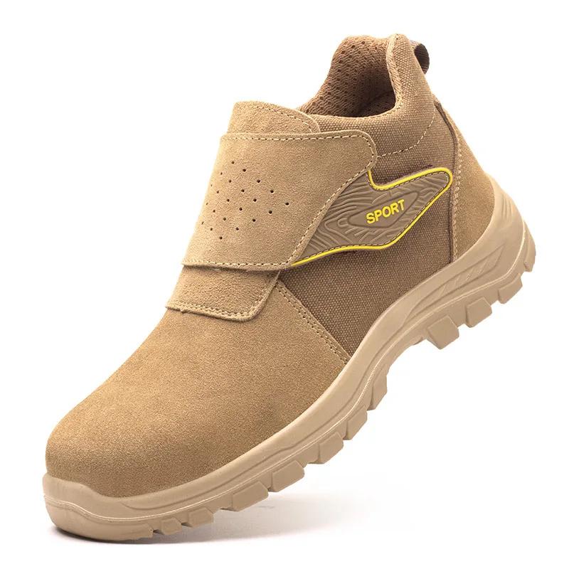 Anti Smashing and Anti Piercing Suede Safety Shoes Men's Steel Toe Cap Protection Work Shoes Fashion Platform Zapatillas Hombre