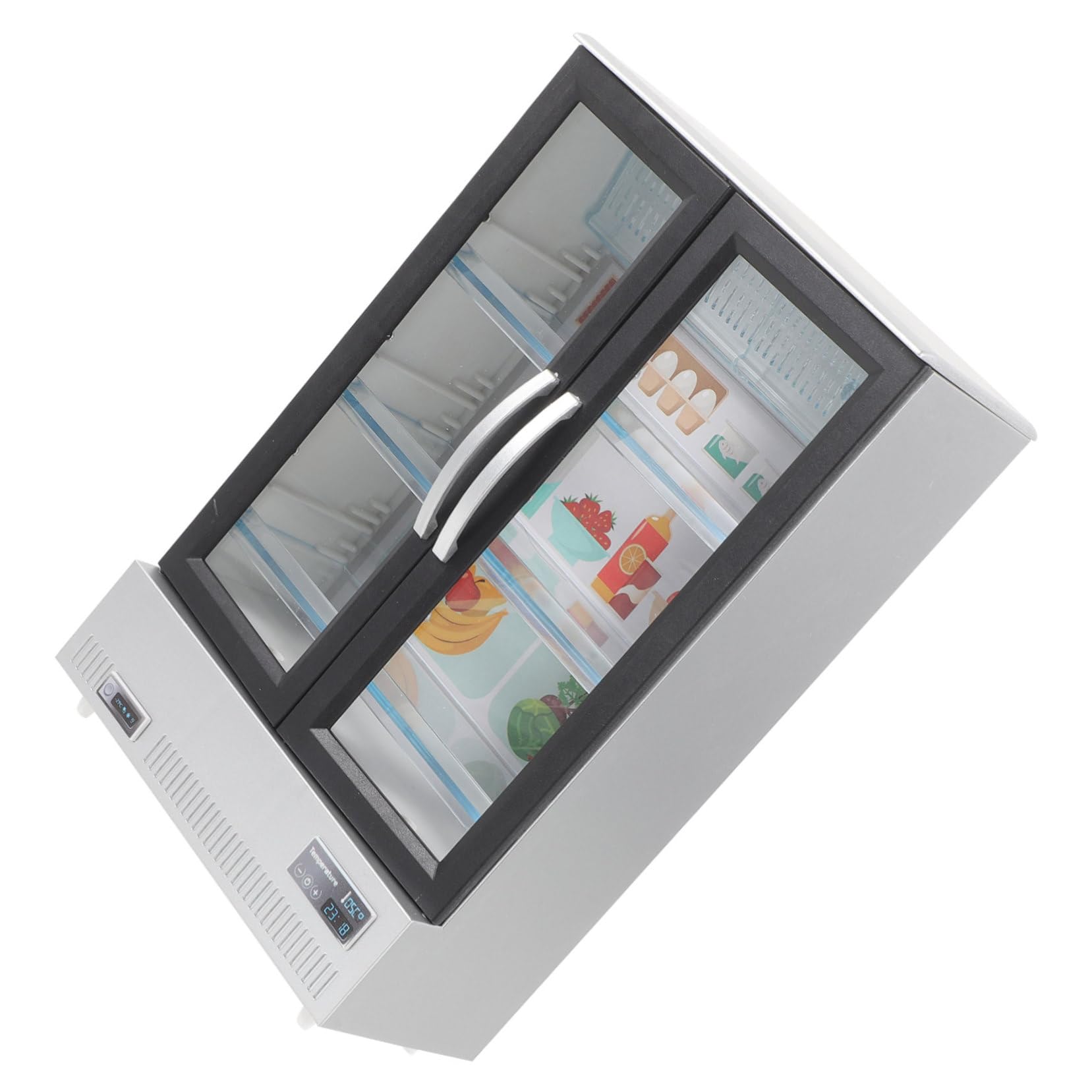 

FRCOLOR Dollhouse Miniature Refrigerator, 1:12 Scale, Miniature Double-Door Refrigerator, 1:12 Scale, for Pretend Play, Miniature House Scene