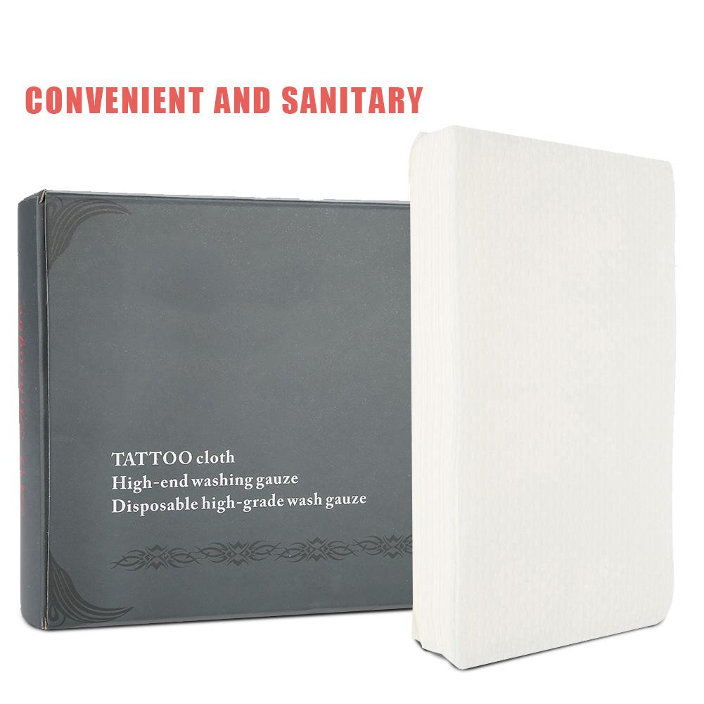 70 Stück Einweg-Tattoo-Handtuch Papier Taschentuch Tuch Baumwolle Reinigung Körper Gesichts-Hautpflege Make-up