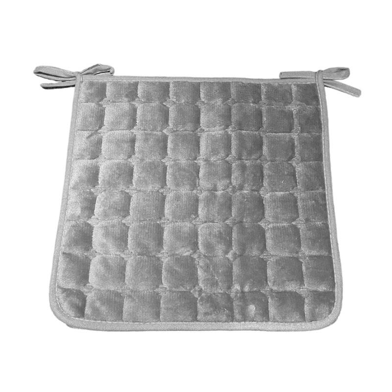 40cm Seat Cushion Comfortable Fleece Design Lightweight Home Decor All-Season With Fixing Straps Solid Color Multiple Colors