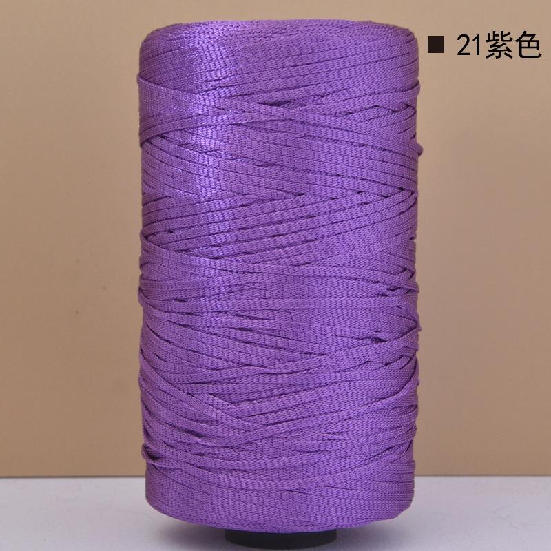 Mercerized Cotton Linen Light Body Ice Silk Flat Belt Wool Hand-Woven Crocheted Diy Hook Bag Hat Seat Cushion Hollow Thread