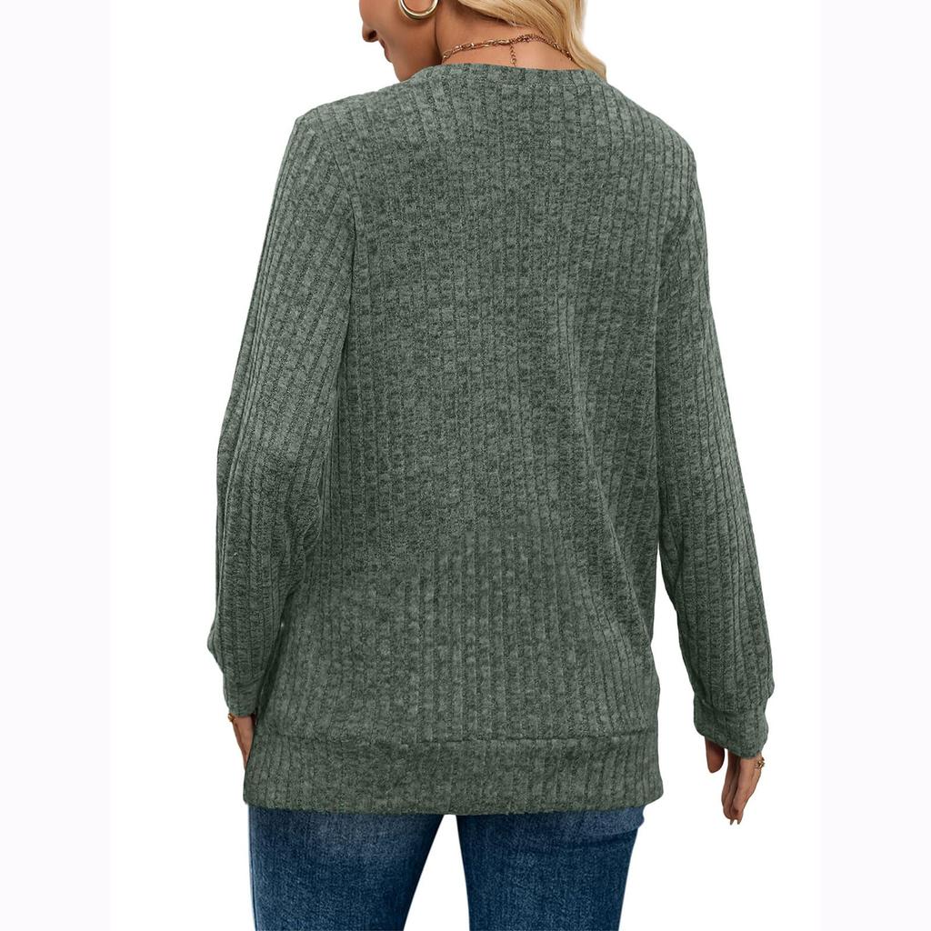 Womens Sweatshirts V Neck Long Sleeve Shirts Loose Casual Fall Fashion Sweaters