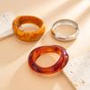 SHIXIN 3 Styles Retro Brown Thick Resin Acrylic Wide Bangle Bracelet for Women Simple Irregular Geometric Stackable Bangle New
