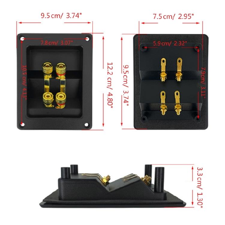 Live Speakers Terminal Box 4 Copper Binding Post Cable Connector Terminal