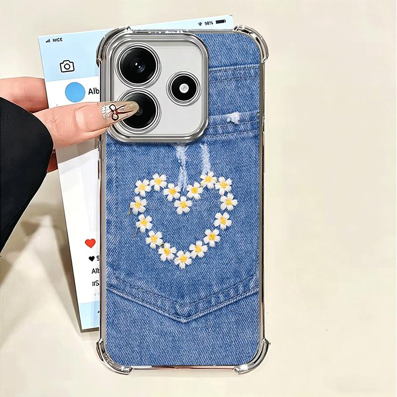 Retro Denim Pattern Soft Phone Case For Xiaomi Poco X7 X8 Pro Max X6 X5 X3 F8 Ultra F7 M8 M7 M5S Redmi 15C 15A 15 14C 13C 12C 13