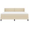 Box Spring Bed with Headboard Cream 180 x 200 cm Fabric