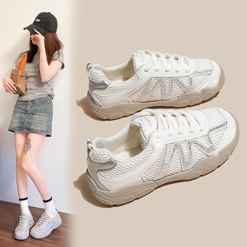 Popular super fire breathable mesh sports moral training shoes women's 2025 summer new versatile casual little white women's shoes