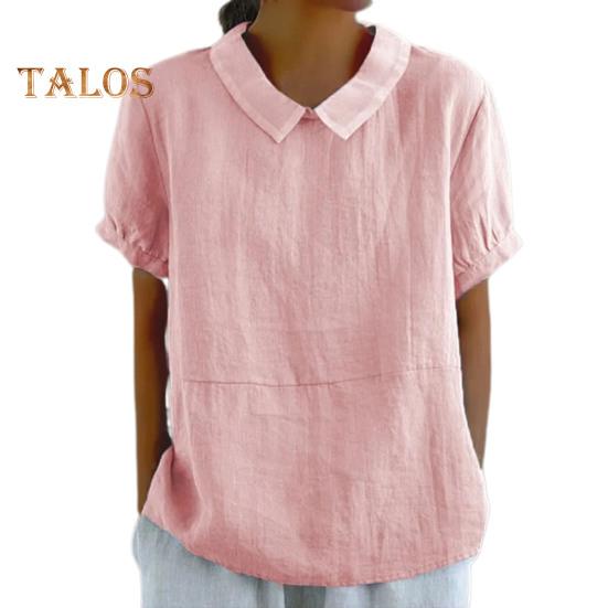 

Женская повседневная рубашка с лацканами и коротким рукавом, однотонный пуловер, однотонная свободная рубашка, топы, уличная одежда 3XL розовый