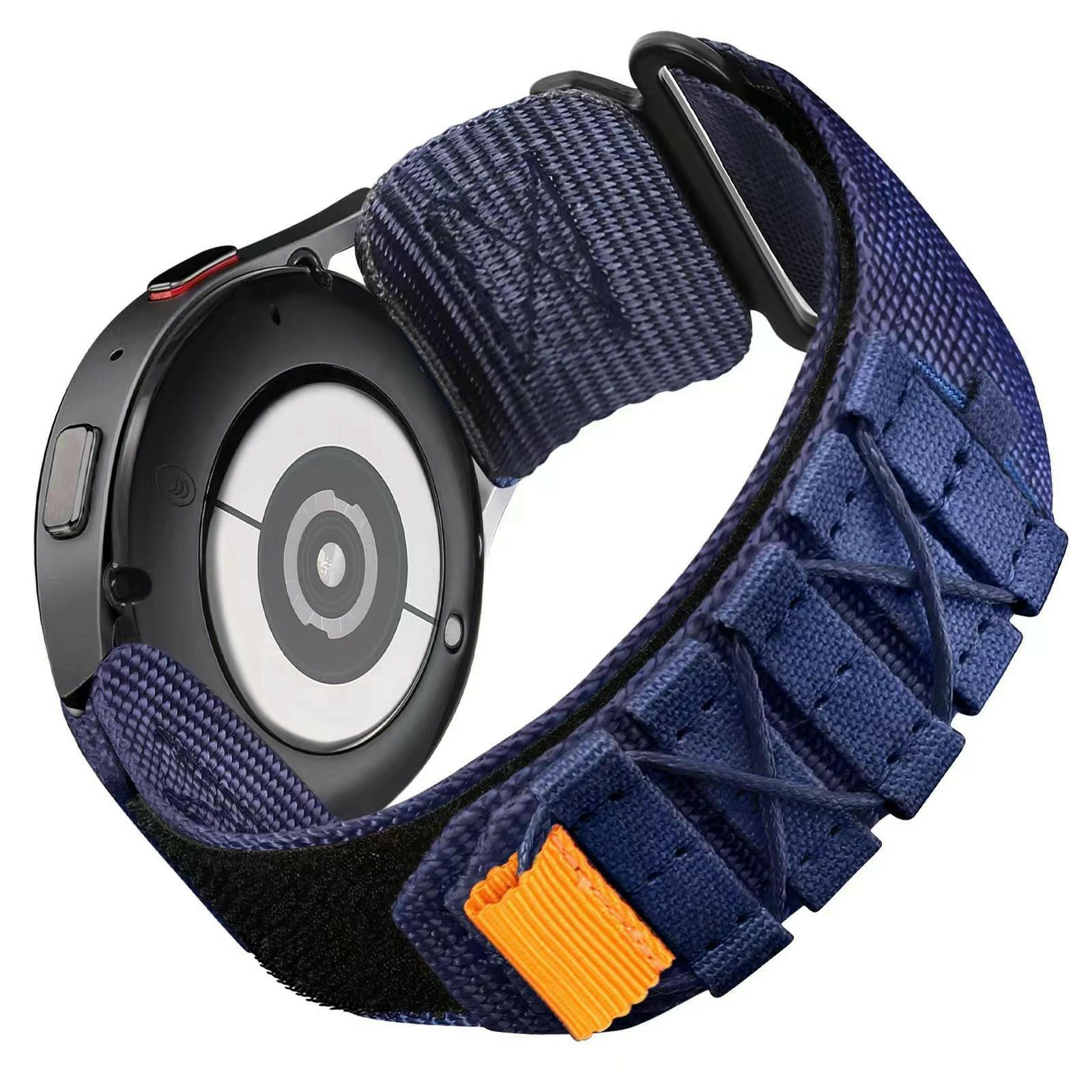 

22mm Watch Band For Samsung Galaxy Watch3 45mm/Watch 46mm/Huawei Watch GT 5 46mm/GT 5 Pro 46mm Nylon Magic Tape Strap Midnight Blue