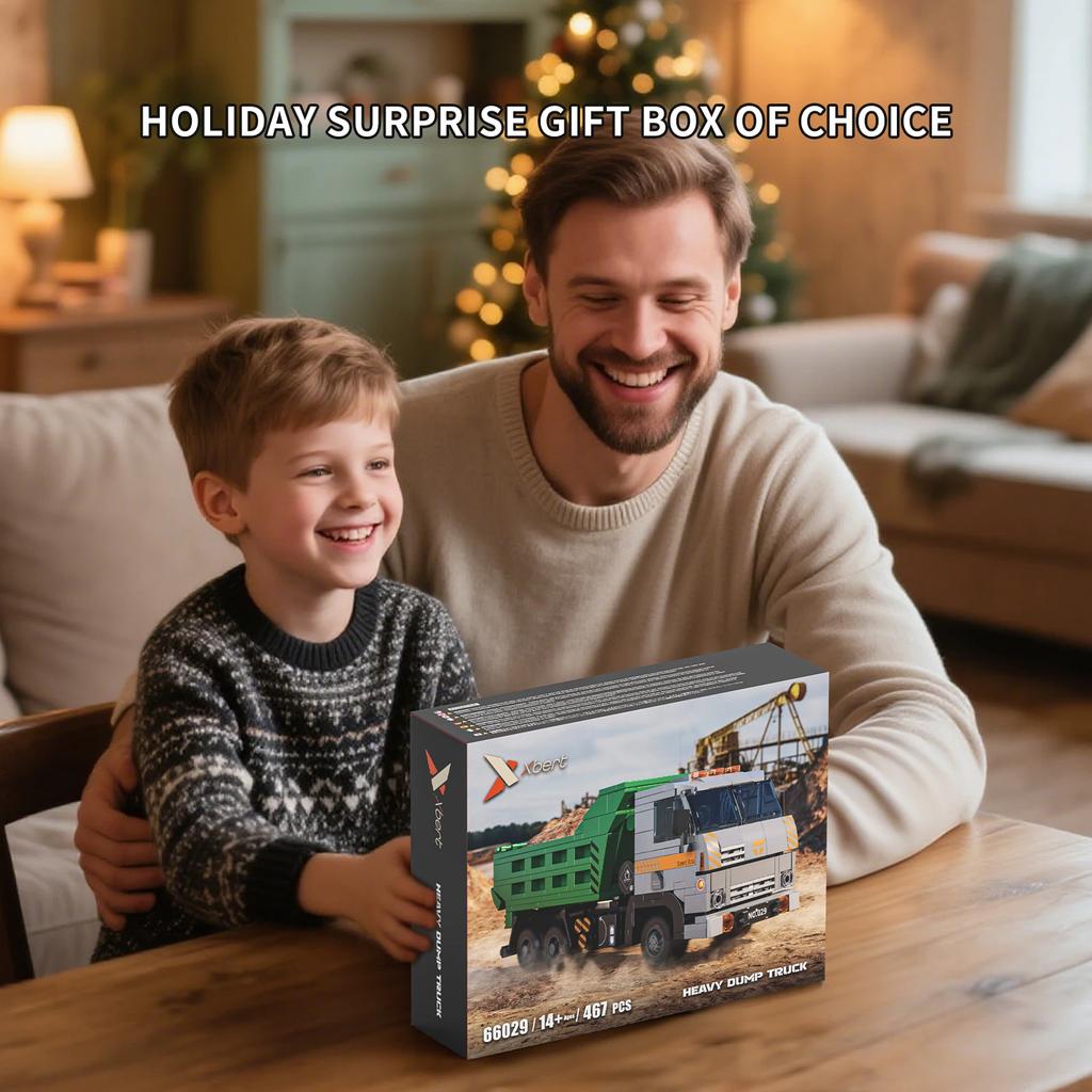 Non-Toxic 467Pcs Cargo Truck Building Blocks Mud Sand Transport Truck Model Bricks Desktop Decoration Diy Toys For Kids Holiday Gifts