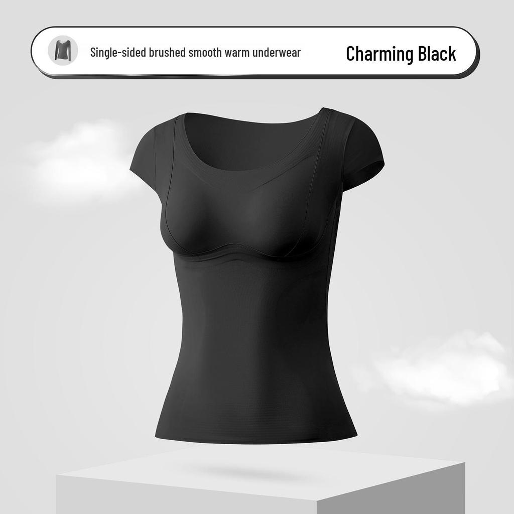 Women's Fleece-Lined Temperature-Control Set: Shaping Autumn Base Layer, No-Bra Needed.