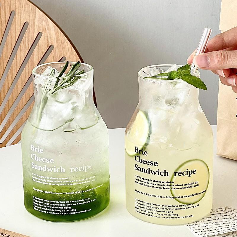 High Borosilicate Glass Cup Ins Style Large Capacity Cold Brew Coffee Bubble Tea Home Use