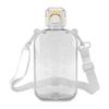750ml 25oz Large Capacity Motivational Water Bottle Portable Sports Water Kettle with Time Marker Shoulder Strap White
