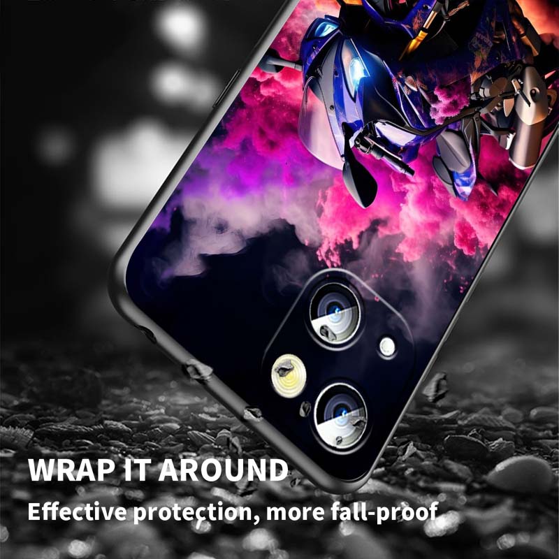 Model Rider Cool Phone Case For Apple iPhone 17 16 16E 15 14 13 12 11 Pro Max Plus Black Soft Silicone