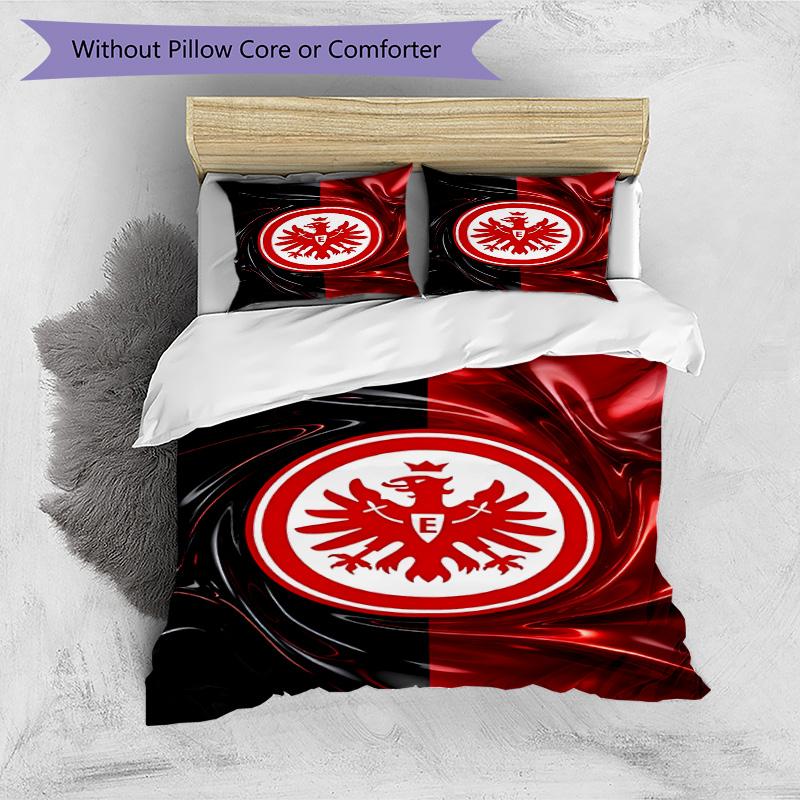 3-teiliges Bettbezug-Set (1 * Bettbezug + 2 * Kissenbezug, ohne Kern), Eintracht Frankfurt Bettwäsche-Set mit Aufdruck, Schlafzimmerdekoration, Ganzjahres, Geburtstagsgeschenk