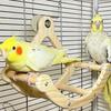 Wooden Parrot Swing Bite Resistant Rocking Perch Stand Bird Cage Accessories  Parakeet Play
