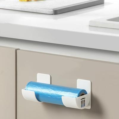 4 Stück Wandmontiertes Müllbeutel-Aufbewahrungs-Organizer-Regal Müllbeutelhalter Organizer Plastikfolienbehälter Spender Küchenregal