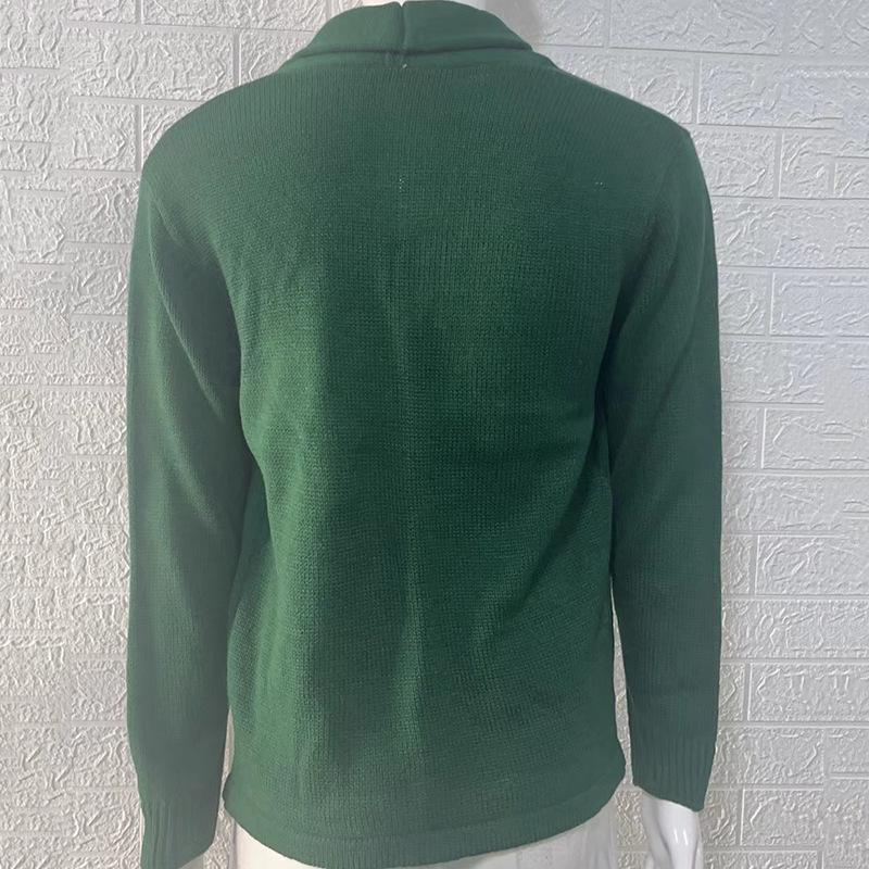 Men's Solid Color Long Sleeve Knit Cardigan - 2025 Autumn/Winter Collection