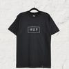 HUF Box Logo Tee Black Grey Skate Streetwear T Shirt Size S