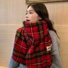 Neujahr Weihnachten Roter Schal Damen Winter England Karomuster Nackenschal Studentengeschenk