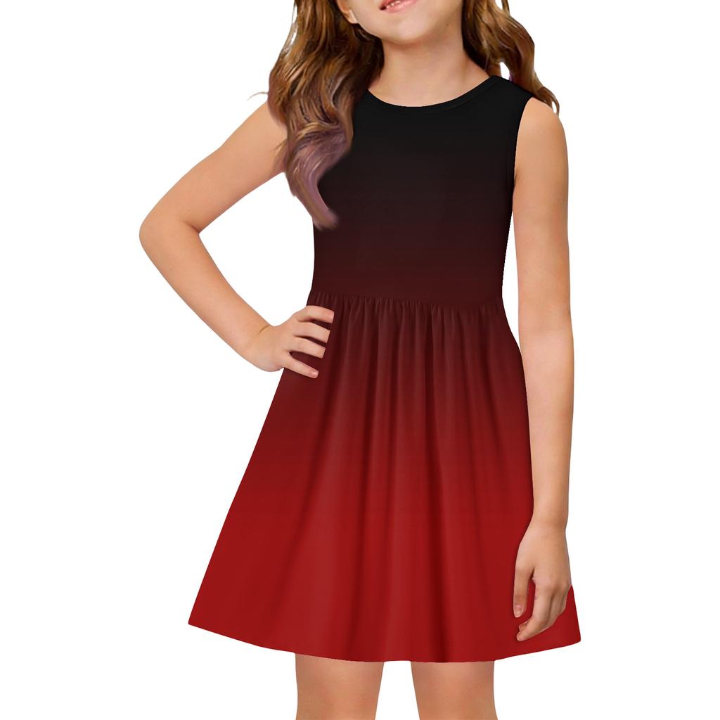 Sommer-Prinzessinnenkleid für Mädchen - A-Linien-Weste mit eingesetztem Rock