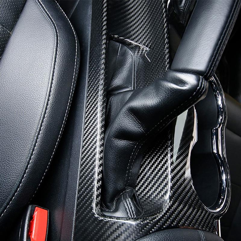 Tantan Carbon Fiber Center Console Cup Holder & Shift Panel for Ford Mustang - Dry Real Carbon Fiber Interior Parts
