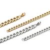 Gold Plated Stainless Steel Six-Sided Bracelet - Hip Hop Style Cuban Chain Jewelry