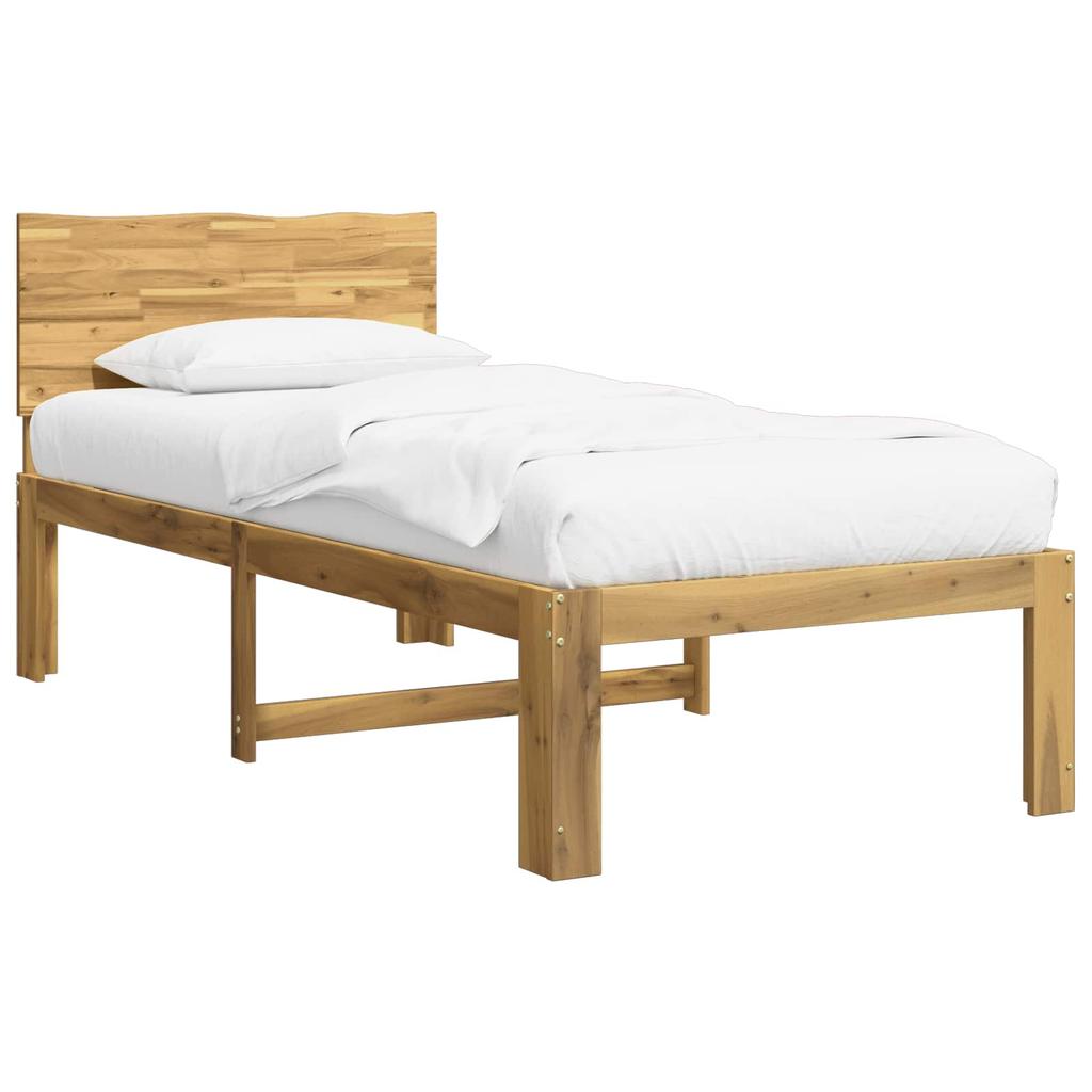 Single Bed Frame with Headboard ROSTOCK White 90 x 190 cm