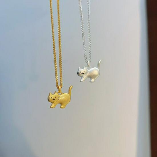 Little Cat Sterling Silver Pendant Necklace - Cute & Versatile Gift for Women