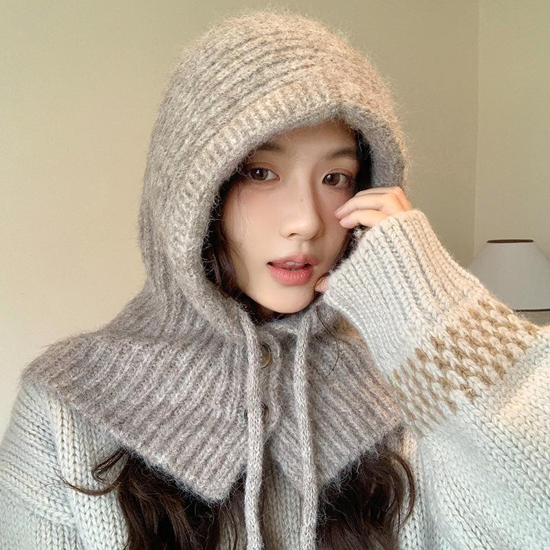 Women'S Winter Hooded Scarf & Ear Protector - Stretchy with Adjustable Drawstring Hood, Lightweight Warm Winter Hat & Neck Wrap