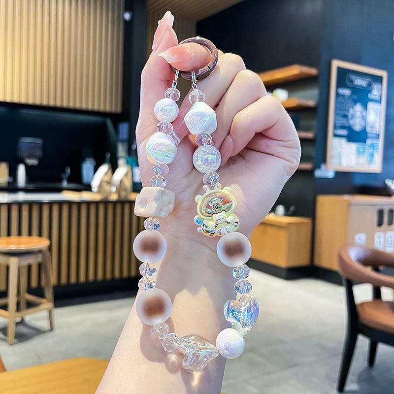 

Kawaii Cartoon Capybara Phone Chain For Girls Creative Beaded Keychian Bag Pendant Decoration Accessories Phone Lanyard Gifts A5