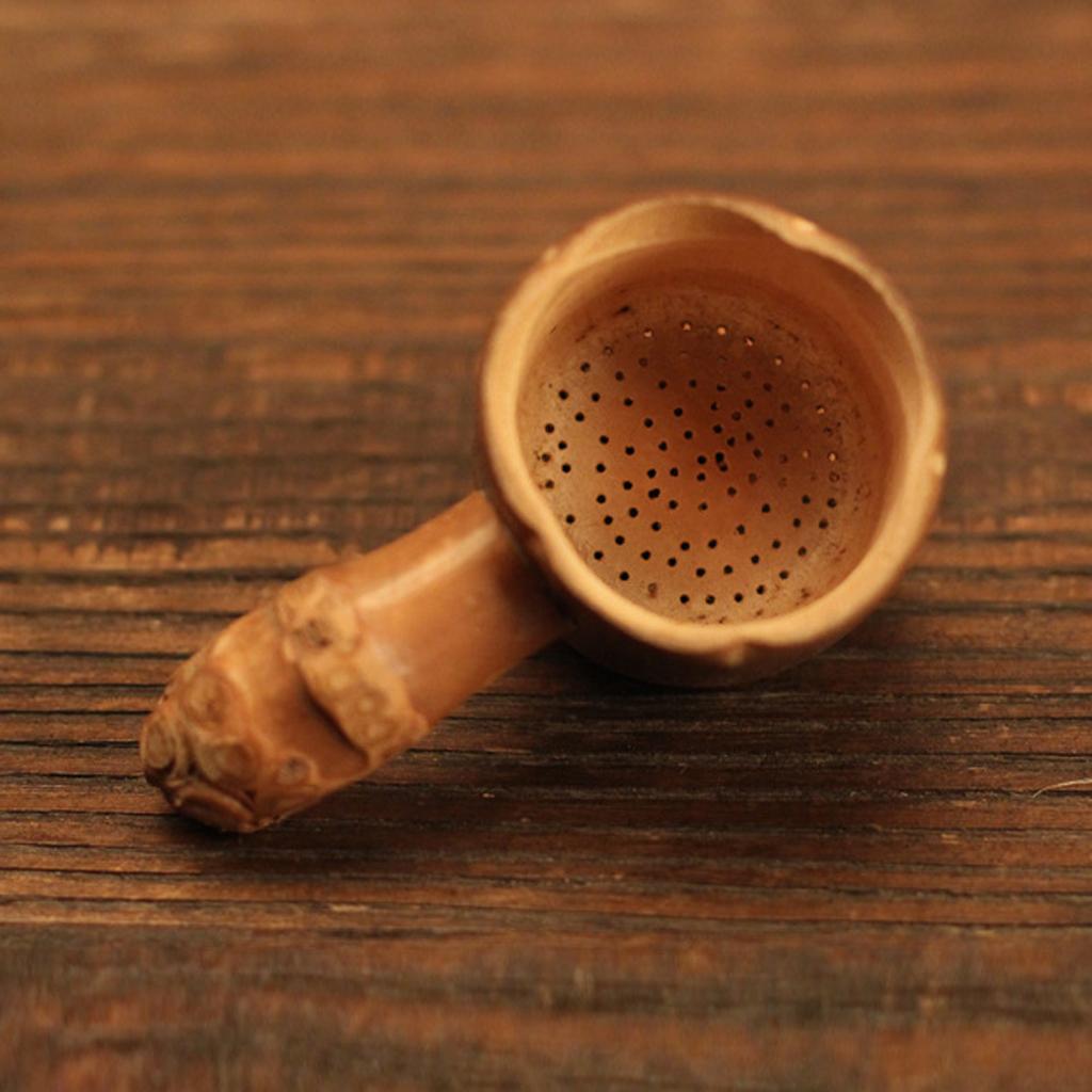 Bamboo Tea Infuser Strainer Mesh Filter Spoon Spice Cup