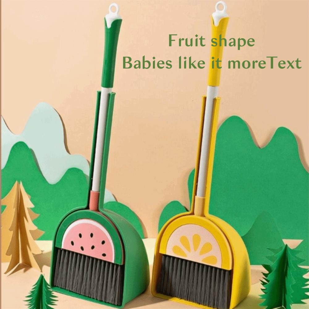 Retractable Children Dustpan Set Mini Baby Broom Set Funny Cleaning Toys  For Aged 3-8