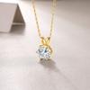 Women's Neck Chain 100% Real 14k Gold Moissanite Diamond Pendant Necklaces for Girl Wedding Engagement Valentines Gifts Jewelry