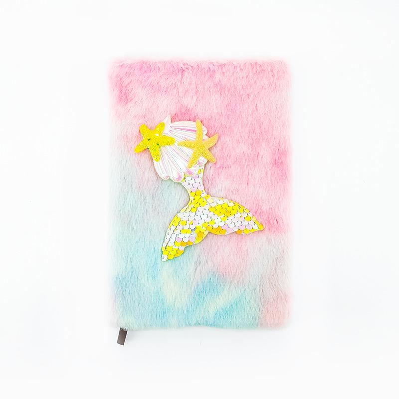 Quaderno Morbido A5 Coda di Sirena con Paillettes - 80 Fogli Diario Regalo Cartone Animato