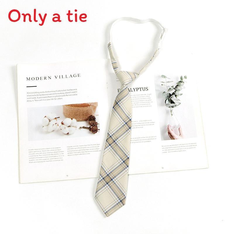 Checkered Retro Brown Striped Tie And Bow For Casual School Outfits Gifts And