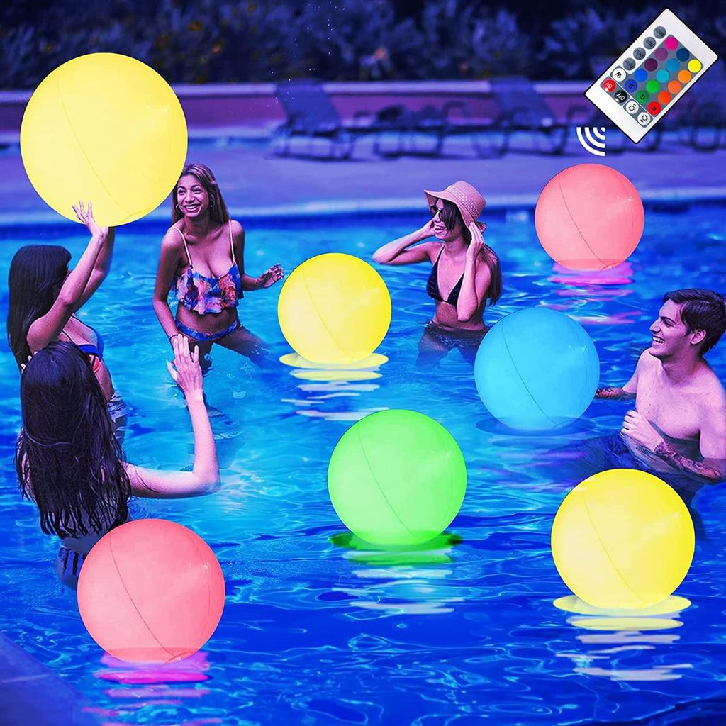 Remote Control LED Light-Up Beach Ball with 16 Color-Changing Lights